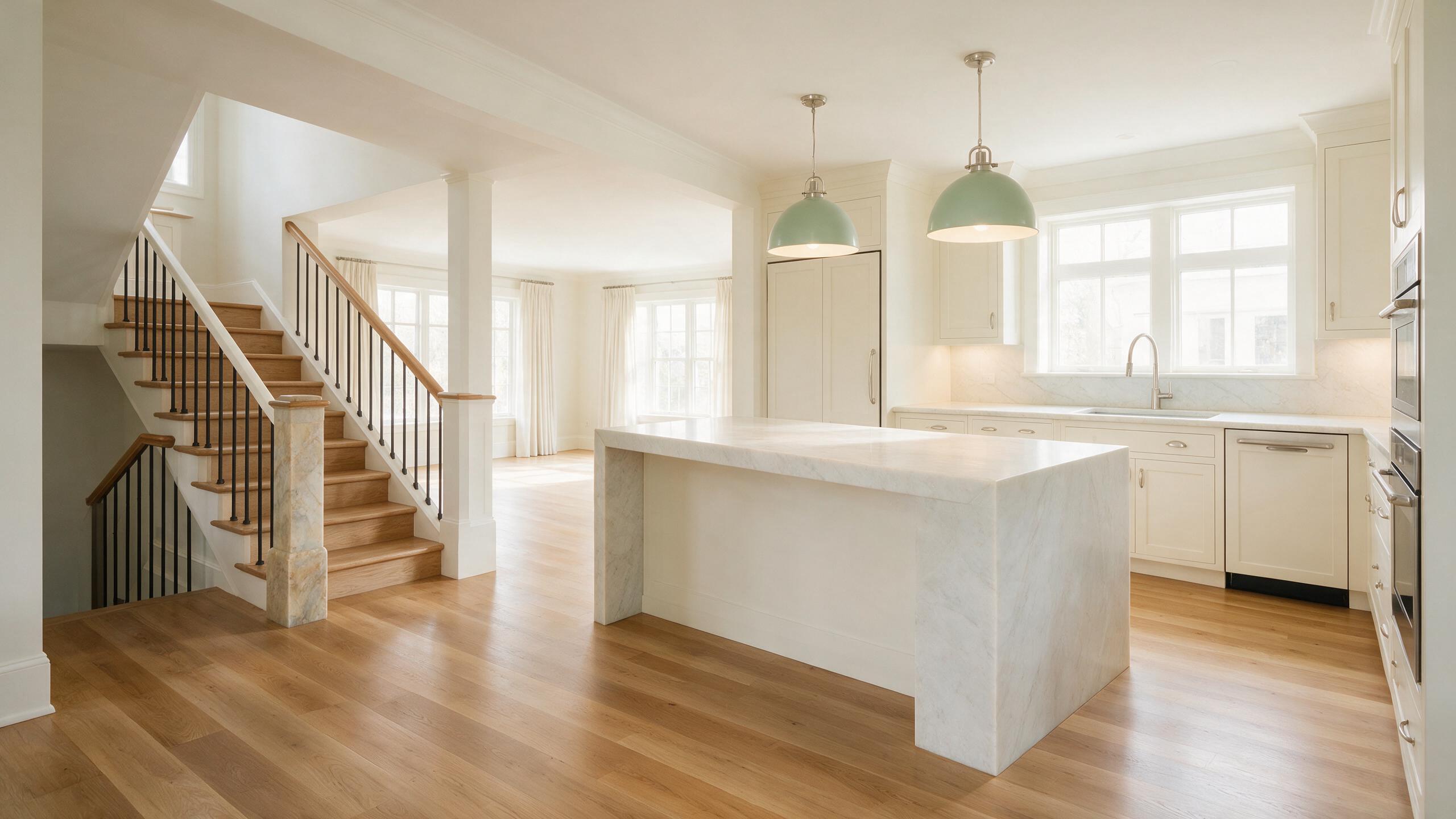 Bright contemporary open-plan kitchen and living space